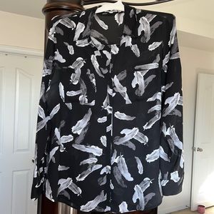 Black Feather Dress Shirt